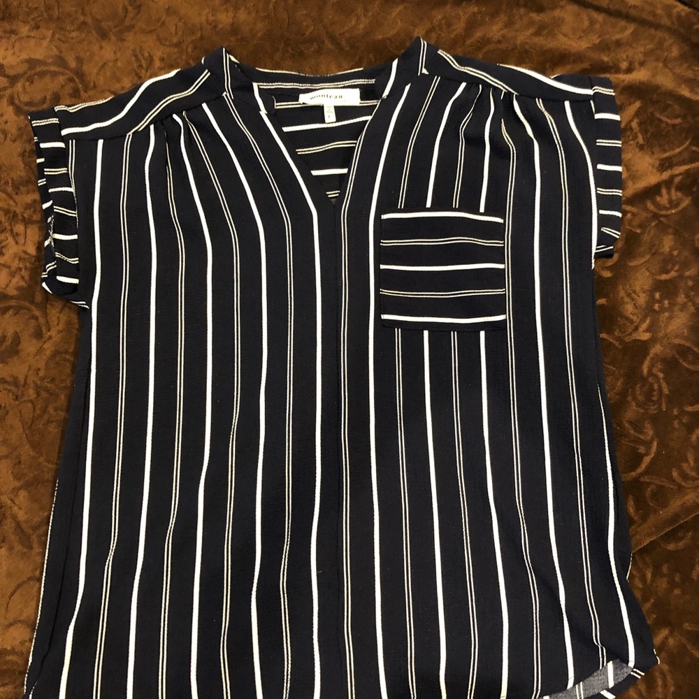 A blue and white striped shirt.